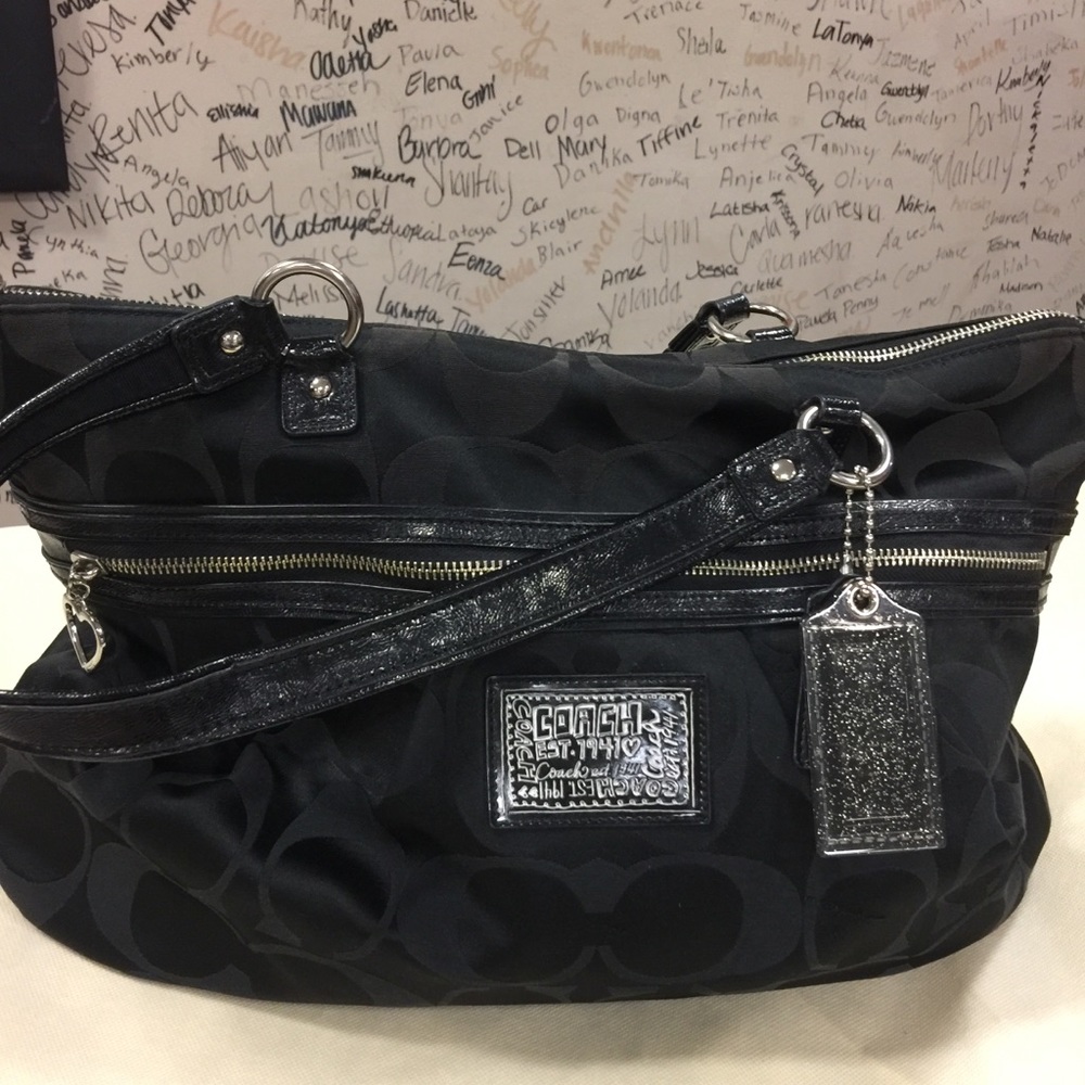 Classic Coach fabric handbag